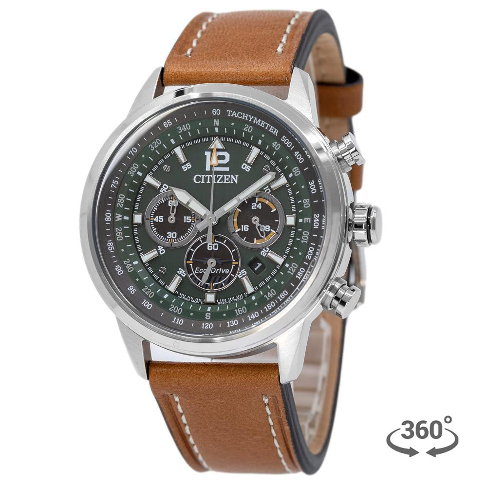 Citizen Men s CA4470 15X Aviator Chrono Green Dial Watch