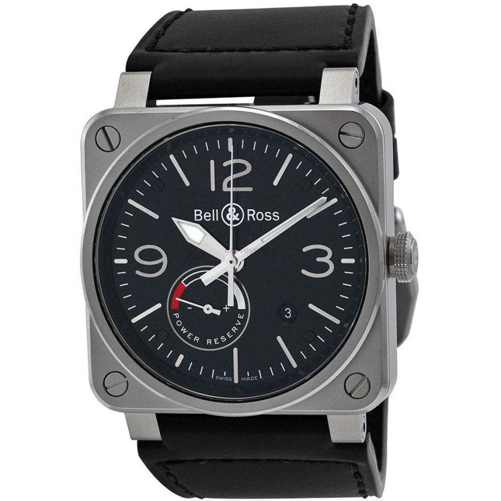 Bell Ross Men s BR0397 BL SI SCA Aviation Reserve de Marche Automati