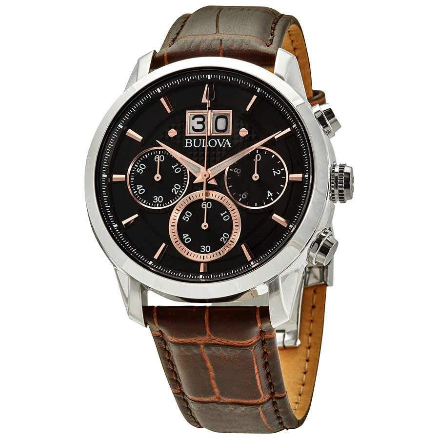 Bulova Men\'s 96B311 Sutton Chronograph Black Watch Dial