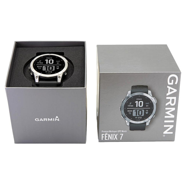 Garmin 010-02540-01 Fenix 7 Silver Graphite Strap Watch