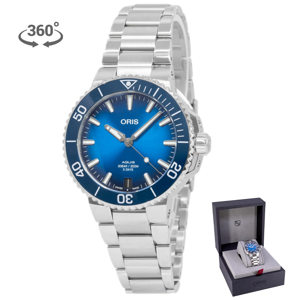 Oris 01 400 7769 4135-07 8 22 09PEB Aquis Blue Dial Watch