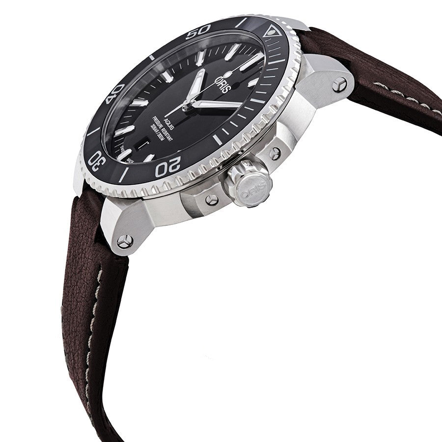 Oris 01 733 7730 4134-07 5 24 10EB Aquis Schwarzes Zifferblatt Uhr