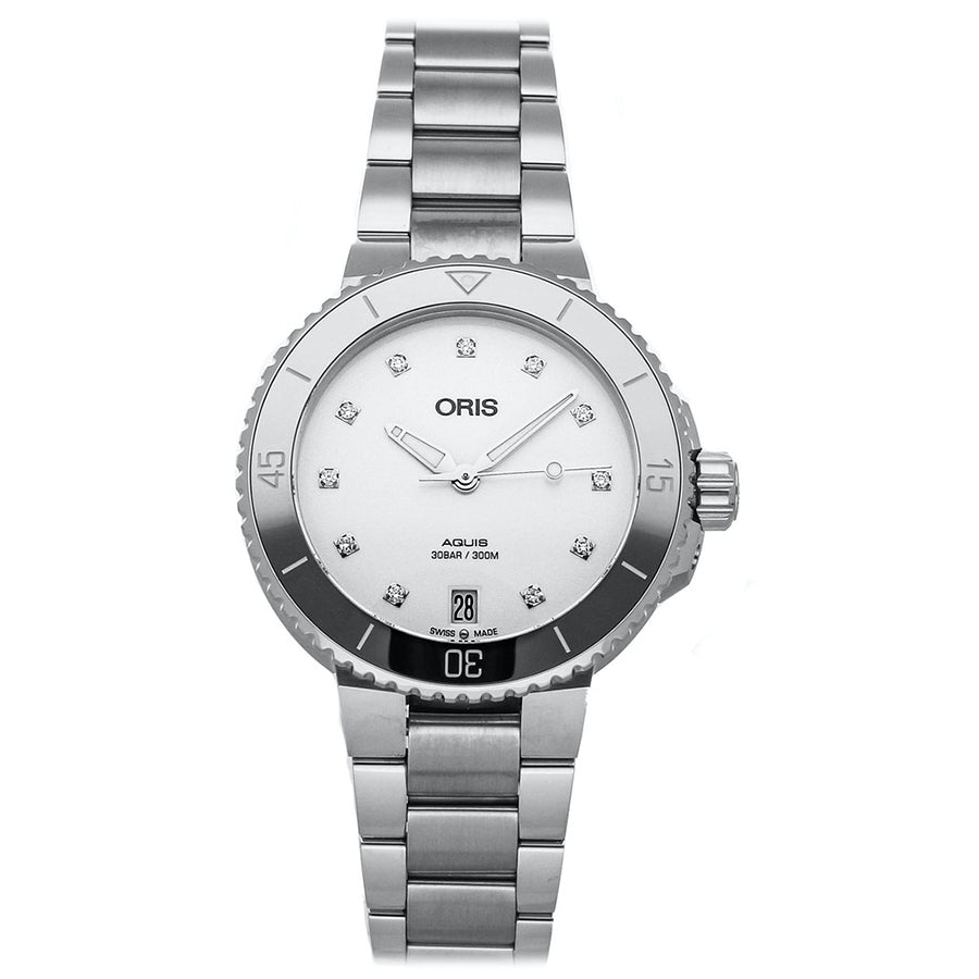 Oris Damen 733 7731 4191-07 8 18 05P Aquis Diamanten Uhr