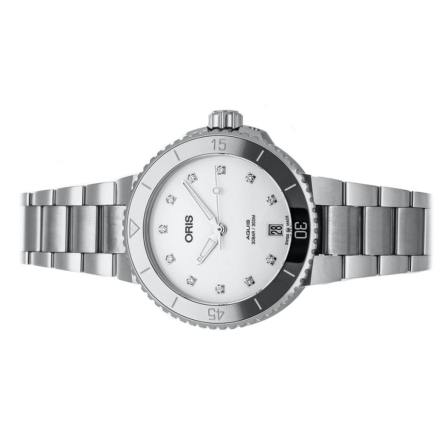 Oris Damen 733 7731 4191-07 8 18 05P Aquis Diamanten Uhr