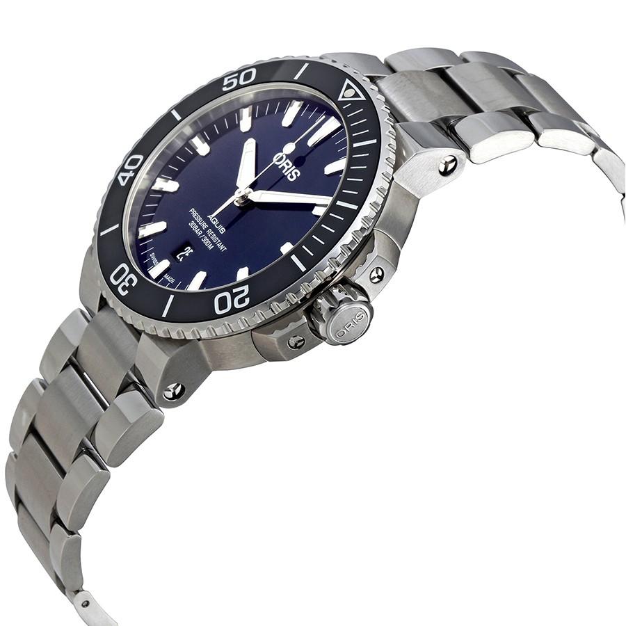 Oris 01 733 7766 4135-07 8 22 05PEB Aquis Blaues Zifferblatt Uhr