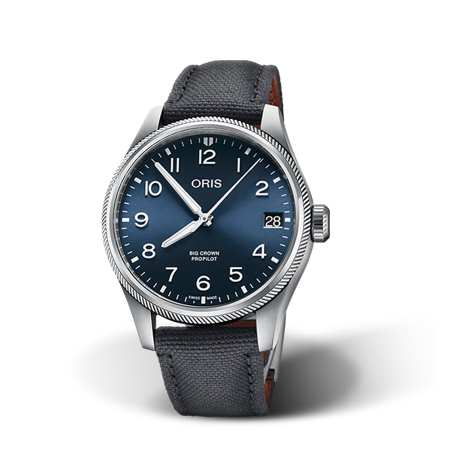 Oris 01 751 7761 4065-07 3 20 05 Große Krone Fliegeruhr Blau