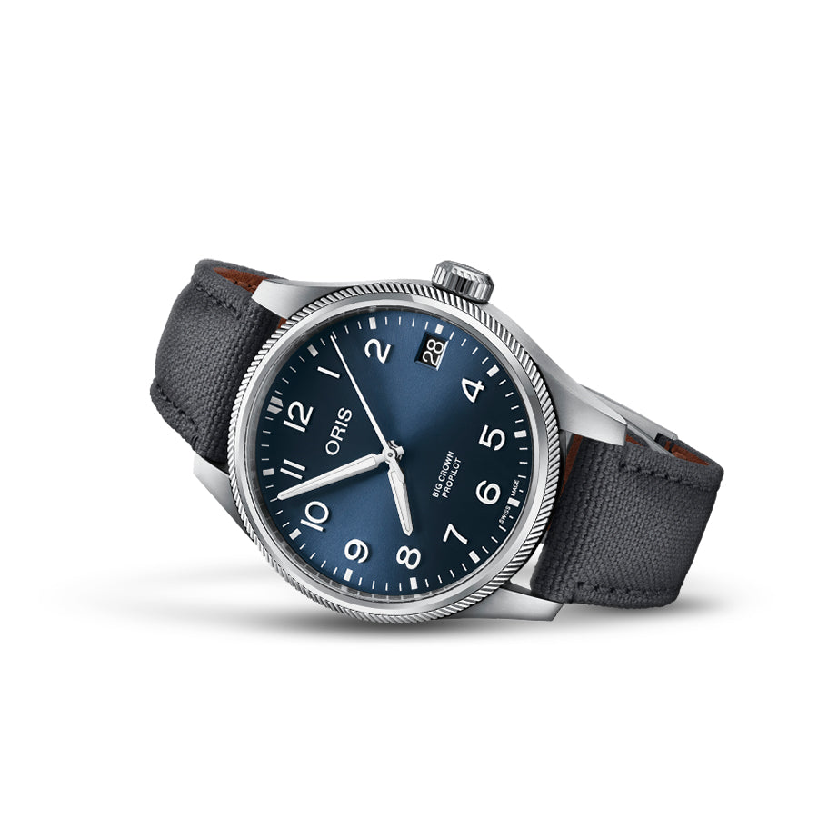 Oris 01 751 7761 4065-07 3 20 05 Große Krone Fliegeruhr Blau