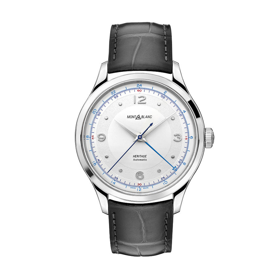 Montblanc Men's 119948 Heritage GMT Silver Dial Watch