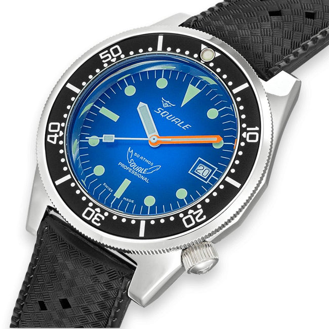 Squale Men's 1521PROFD.HT 1521 Blue Ray Rubber Auto