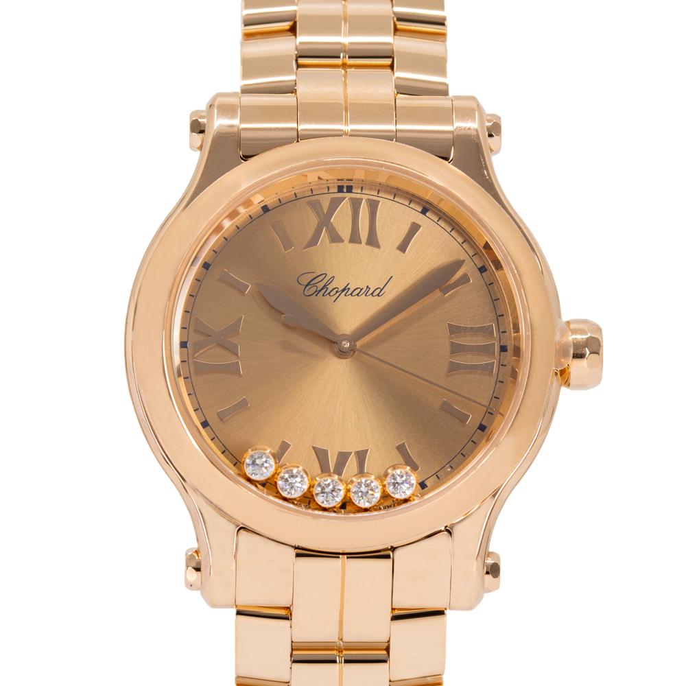 Chopard 275378-5008 Happy Sport RoseGold 18k Diamonds Watch