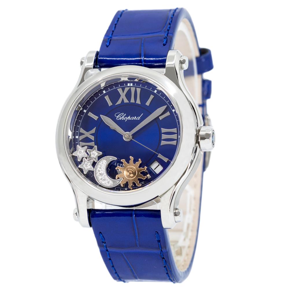 Chopard Ladies 278559-3011 Happy Sport Sun Blue Watch