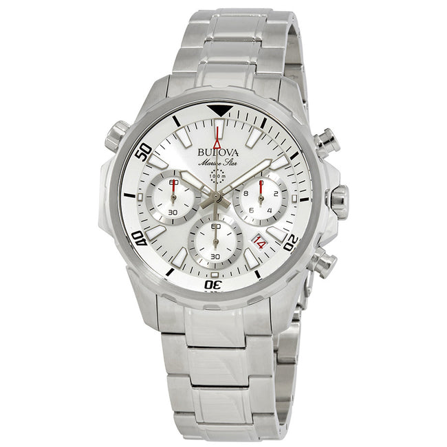 Bulova Men's 96B255 Chrono MS White Dial