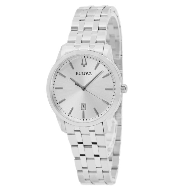 Bulova Men's 96B342 Sutton Silver-Tone Silver Dial Watch