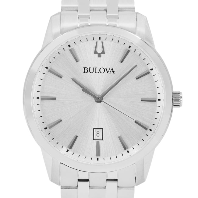 Bulova Men's 96B342 Sutton Silver-Tone Silver Dial Watch