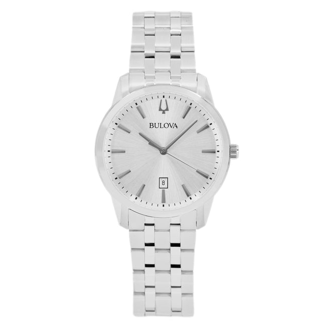 Bulova Men's 96B342 Sutton Silver-Tone Silver Dial Watch