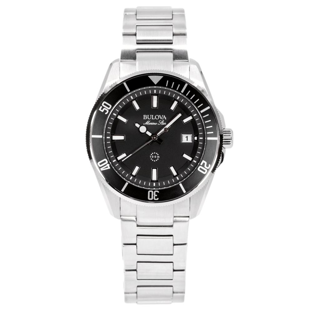 Bulova Men's 98B203 Marine Star Black Dial Watch