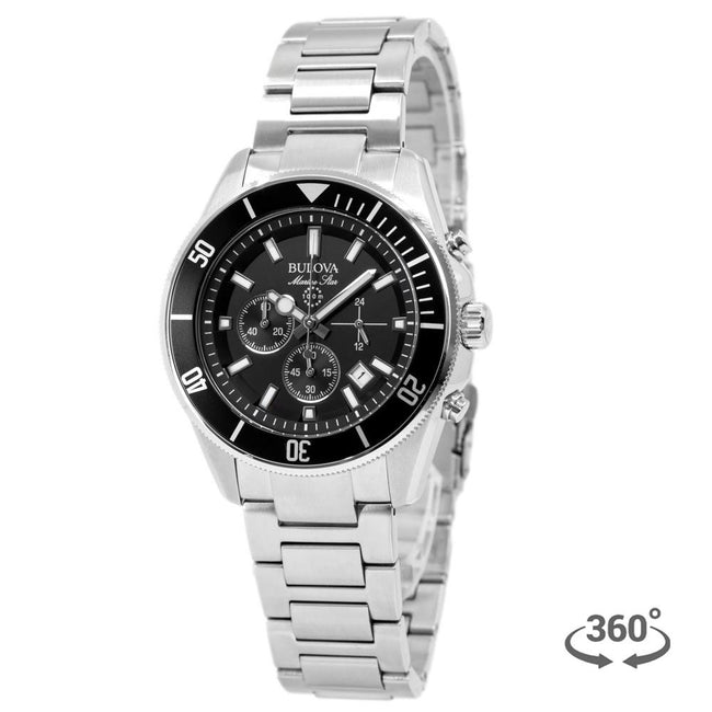 Bulova Men's 98B353 Marine Star Black Dial Quartz