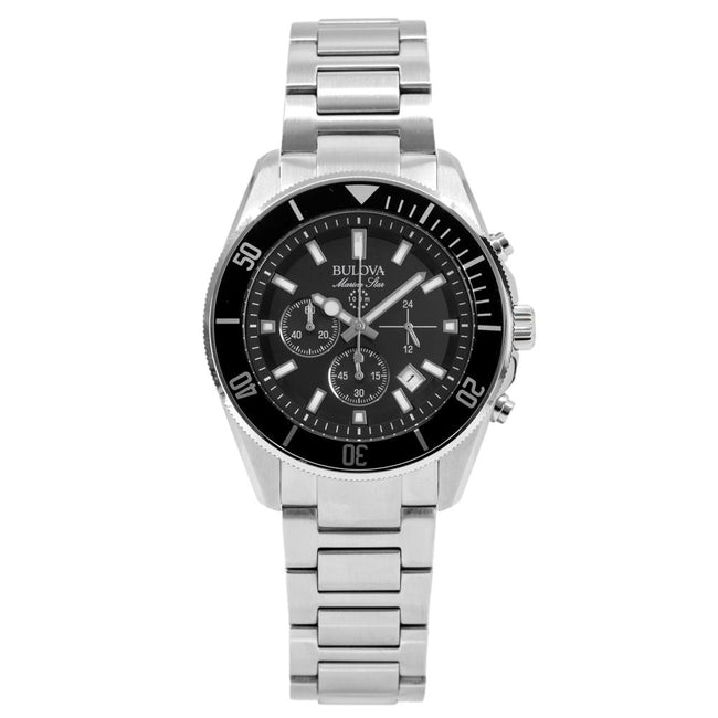 Bulova Men's 98B353 Marine Star Black Dial Quartz