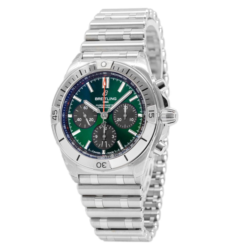 Breitling Men's AB0134101L1A1 Chronomat Green Dial Watch