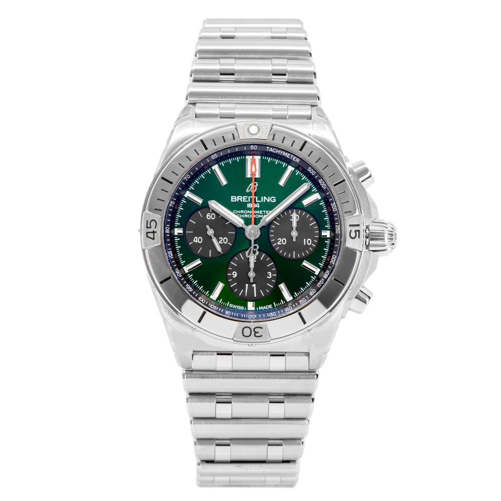 Breitling Men's AB0134101L1A1 Chronomat Green Dial Watch