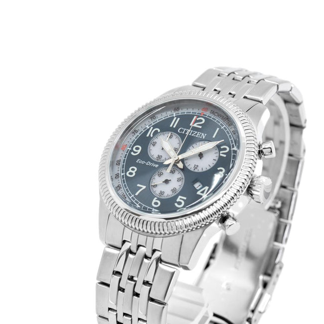 Citizen Herrenuhr AT2460-89L Aviator Chrono mit blauem Zifferblatt