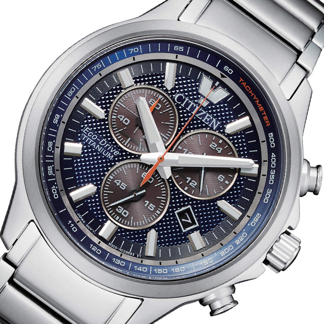 Citizen Herrenuhr AT2470-85L Super Titanium Blaues Zifferblatt Datum