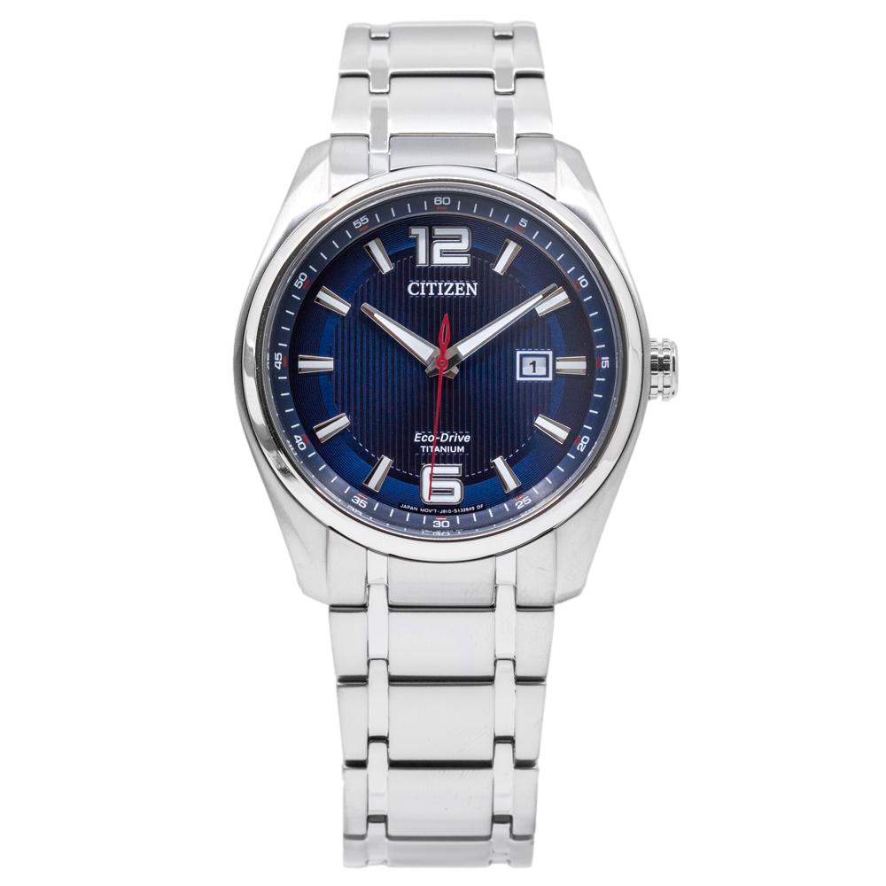 Citizen Herrenuhr AW1240-57M Eco-Drive mit blauem Zifferblatt aus Titan