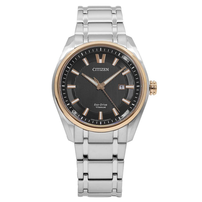 Citizen Herren AW1244-56E Super Titanium 1240 Schwarzes Zifferblatt Uhr