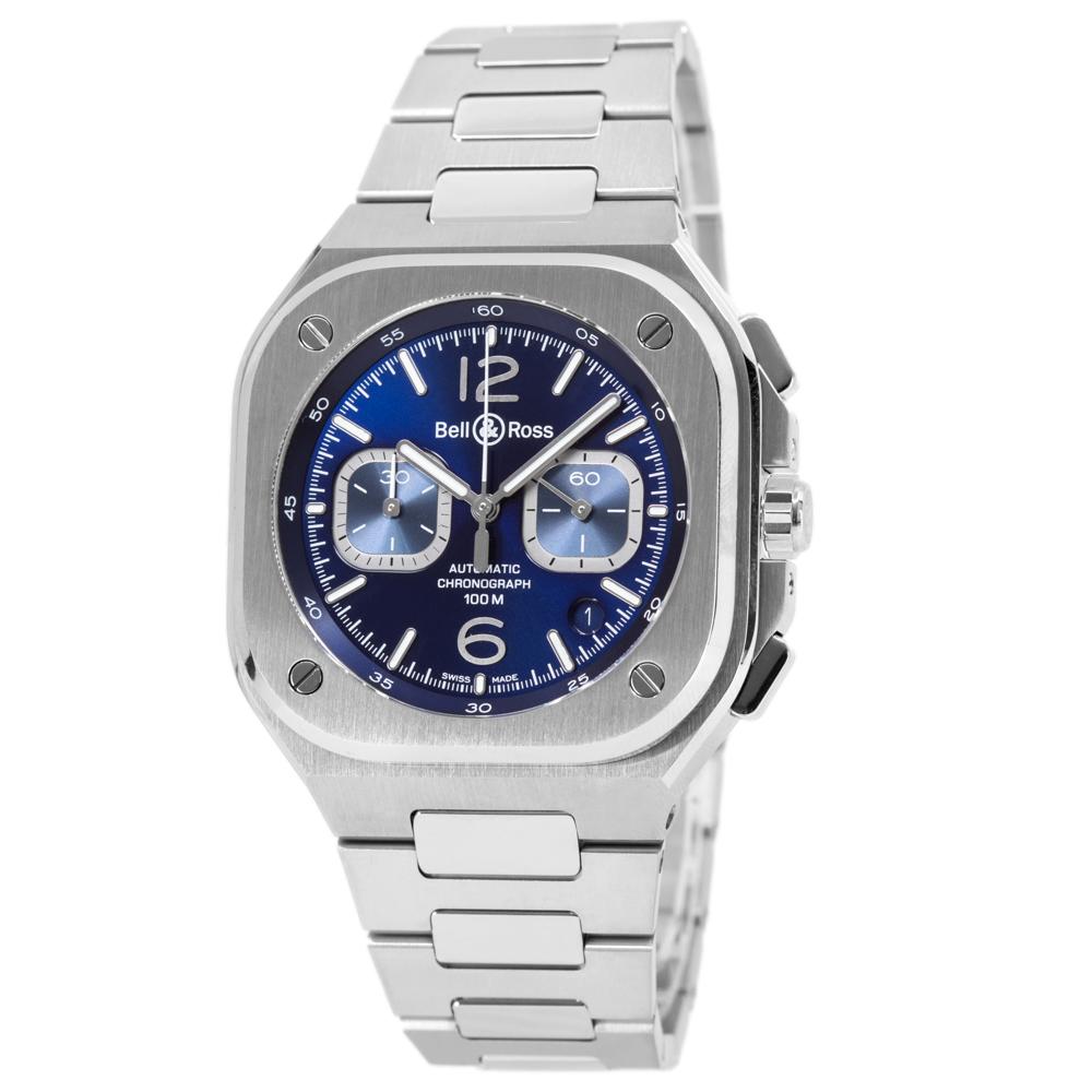 Bell&Ross Men's BR05C-BU-ST/SST BR 05 Chrono Blue Dial Watch