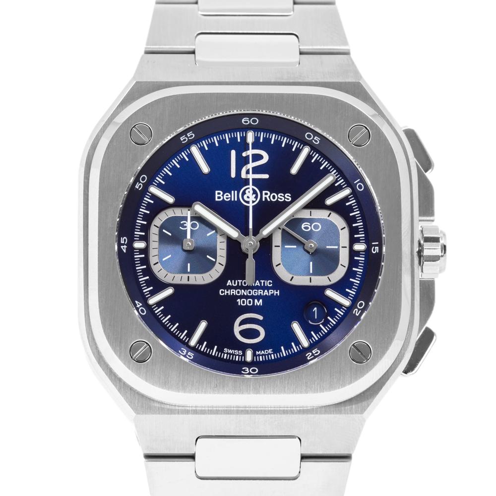 Bell&Ross Men's BR05C-BU-ST/SST BR 05 Chrono Blue Dial Watch