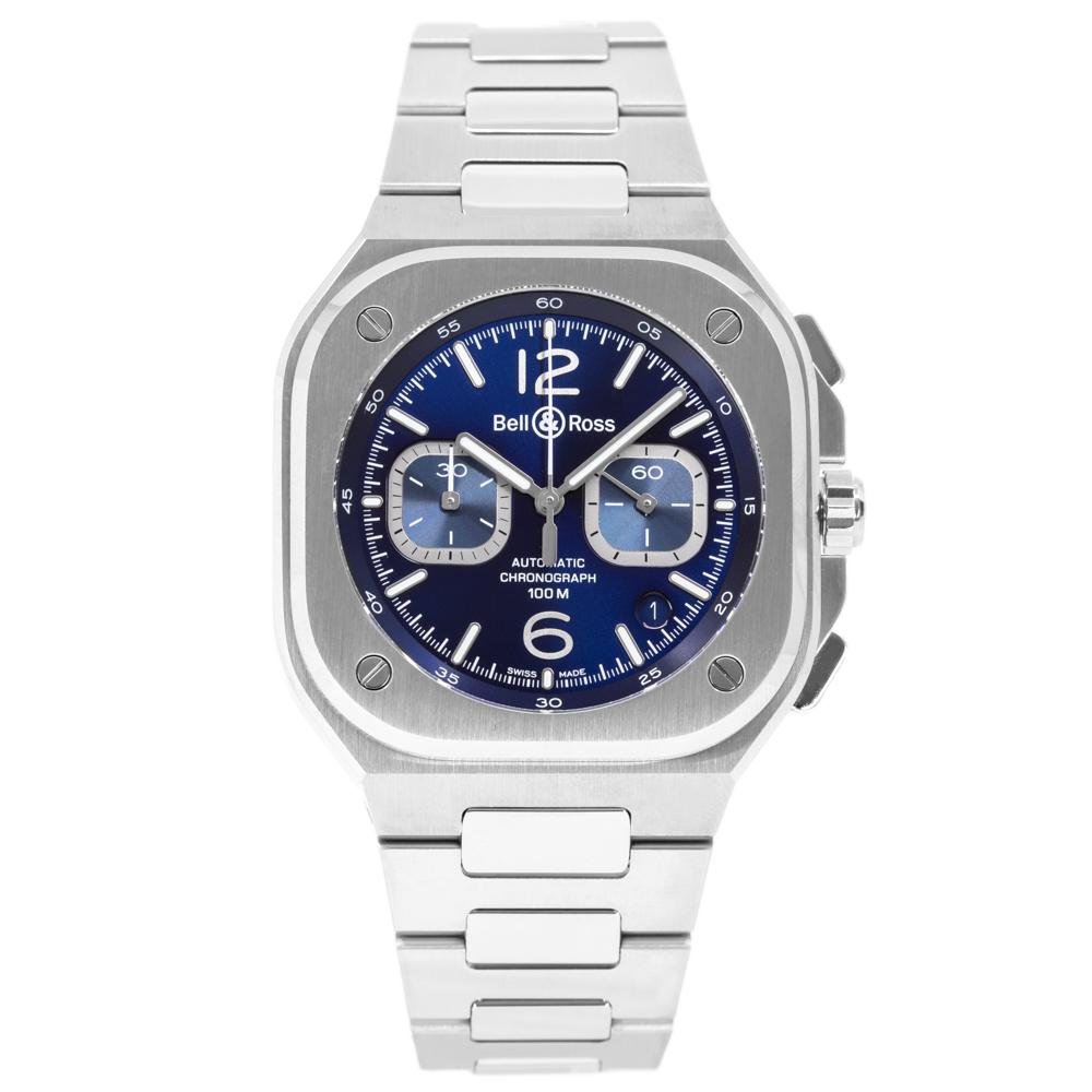 Bell&Ross Men's BR05C-BU-ST/SST BR 05 Chrono Blue Dial Watch