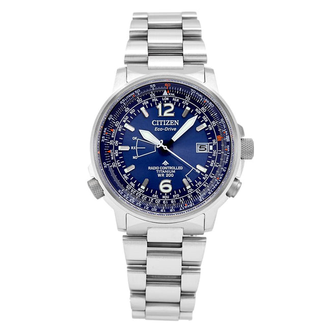 Citizen Men's CB0230-81L Pilot Super Titan Blue Dial Watch