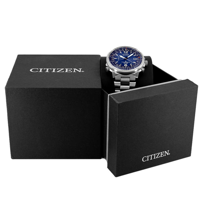 Citizen Men's CB0230-81L Pilot Super Titan Blue Dial Watch