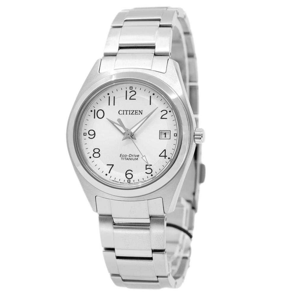 Citizen Damen FE6150-85A Super Titanium Silber Zifferblatt Uhr