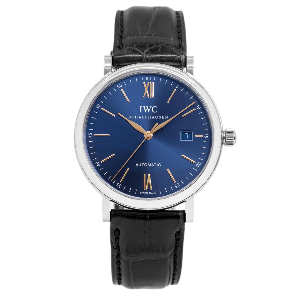 IWC Men's IW356523 Portofino Blue Dial Auto Watch