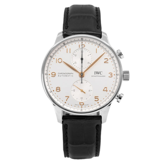 IWC Men's IW371604 Portugieser Chrono Silver Dial Watch