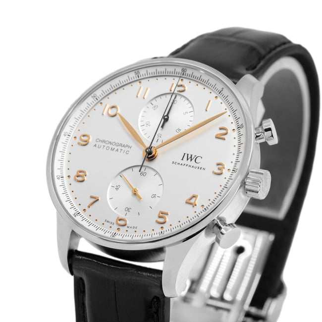 IWC Men's IW371604 Portugieser Chrono Silver Dial Watch