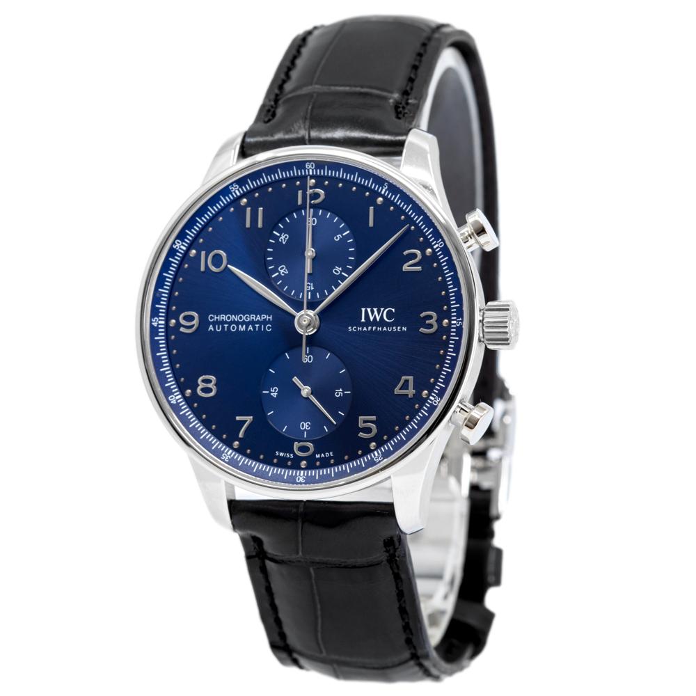 IWC Men's IW371606 Portugieser Chrono Blue Dial Watch