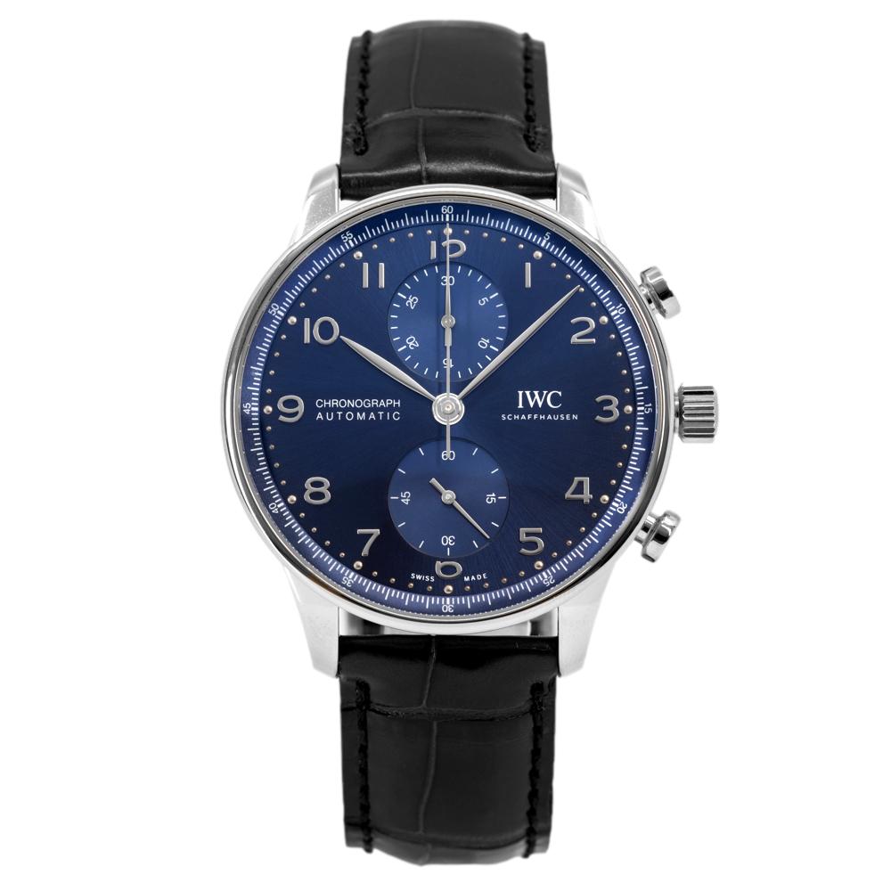 IWC Men's IW371606 Portugieser Chrono Blue Dial Watch