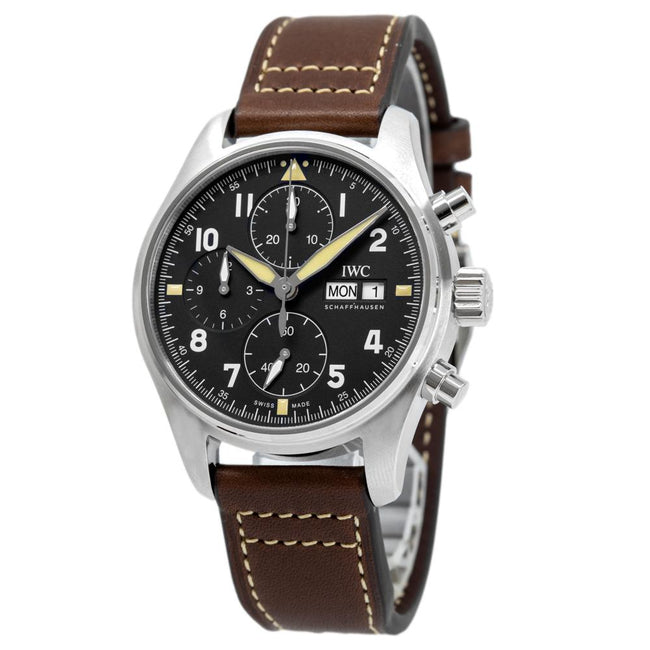 IWC Men's IW387903 Pilot's Spitfire Chrono Black Dial  Watch