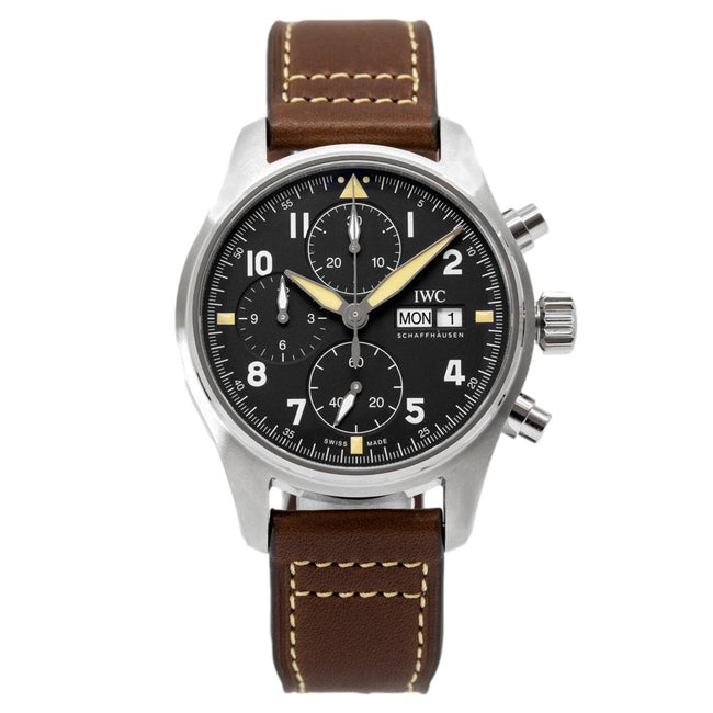 IWC Men's IW387903 Pilot's Spitfire Chrono Black Dial  Watch