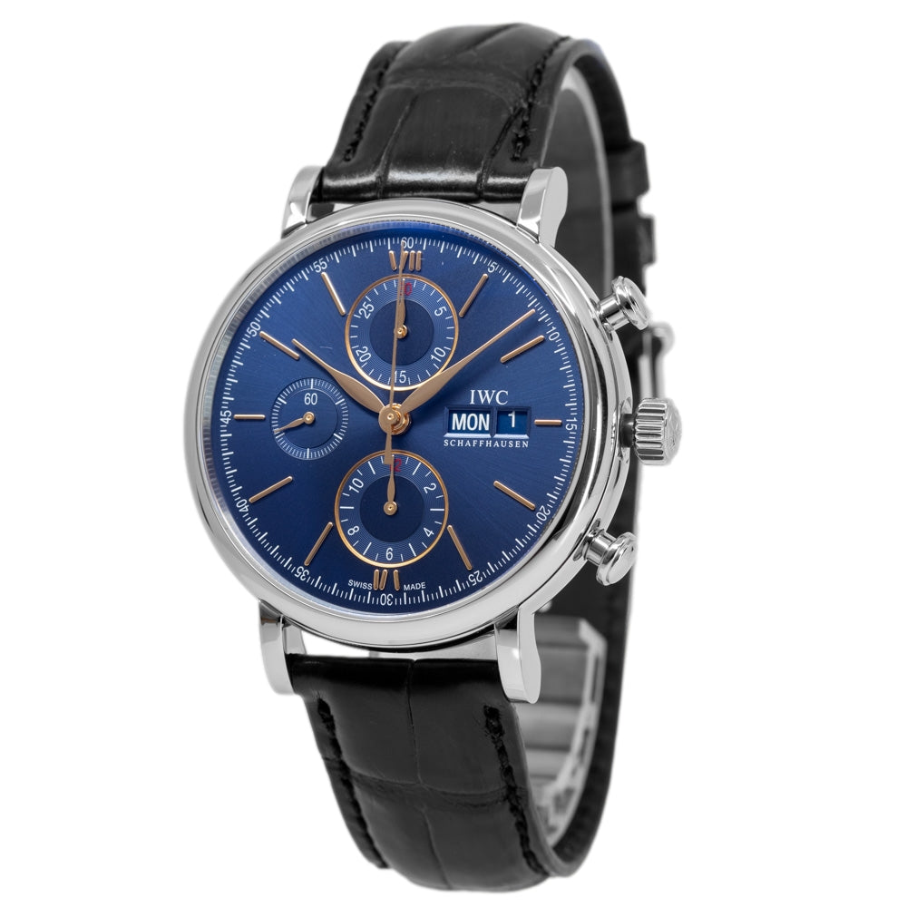 IWC Men's IW391036 Portofino 42mm Blue Dial Auto Chronograph