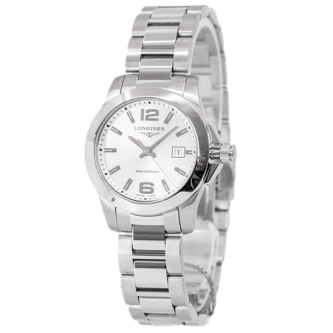 Longines Women's L3.376.4.76.6 Conquest Silver Dial Quartz