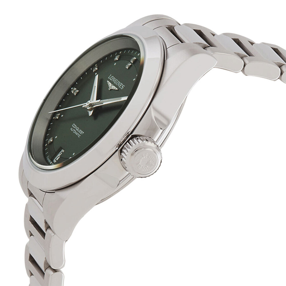 Longines Women's L3.430.4.07.6 Conquest 34mm Green Dial Auto