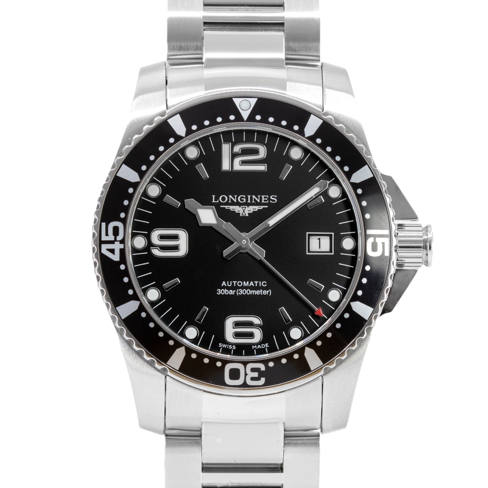 Longines Men's L3.742.4.56.6 HydroConquest Black Dial Watch