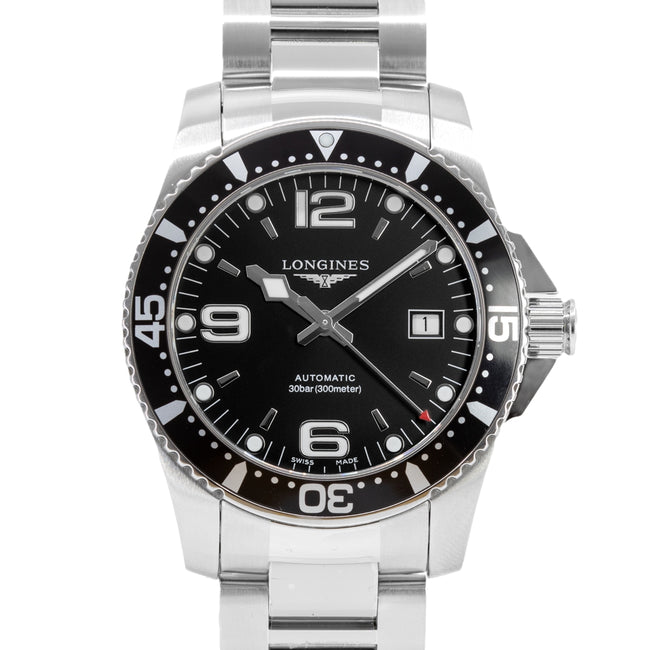 Longines Men's L3.742.4.56.6 HydroConquest Black Dial Watch