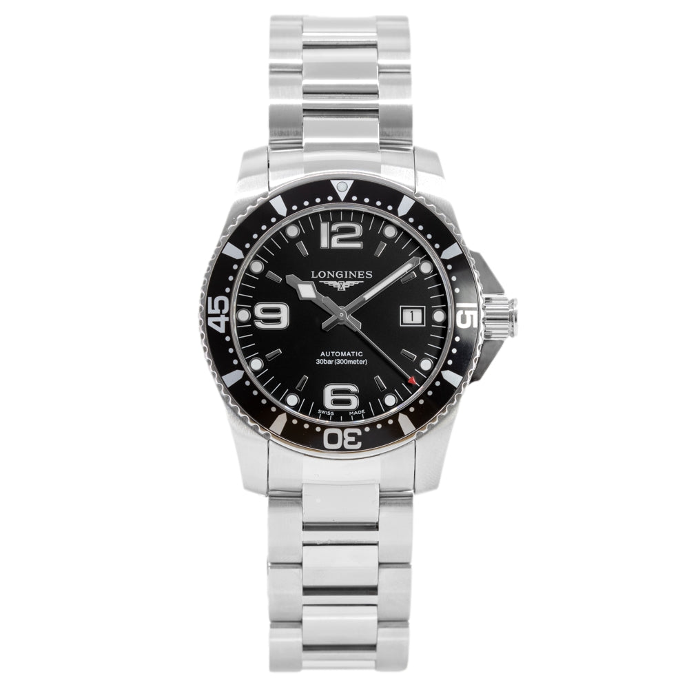 Longines Men's L3.742.4.56.6 HydroConquest Black Dial Watch