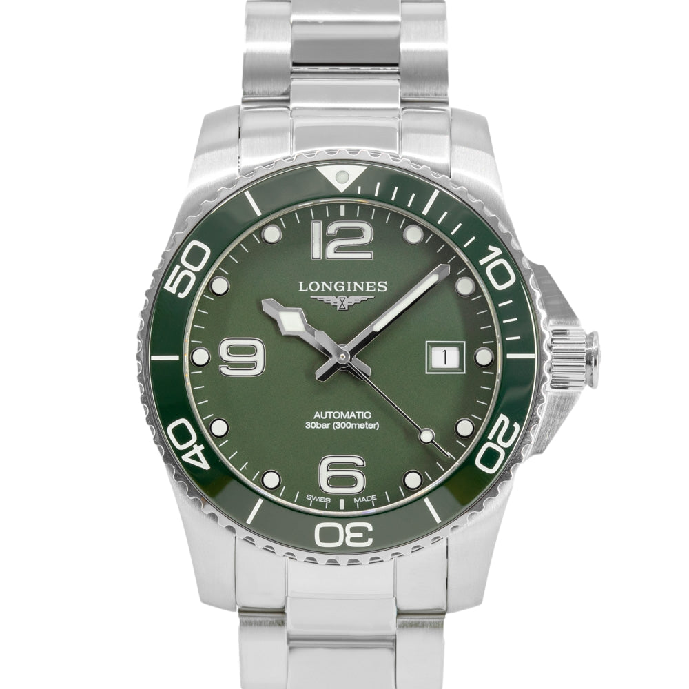 Longines Men's L3.781.4.06.6 HydroConquest  Green Dial Watch