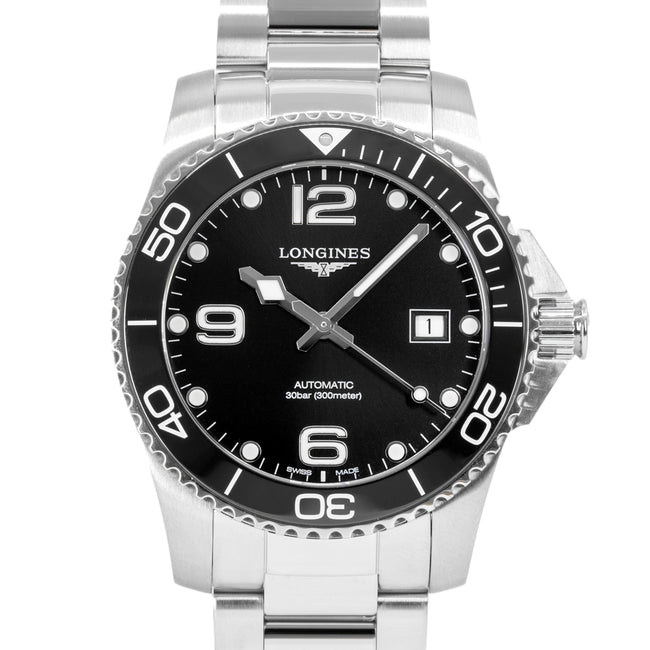 Longines Men's L3.781.4.56.6 HydroConquest Black Dial Watch