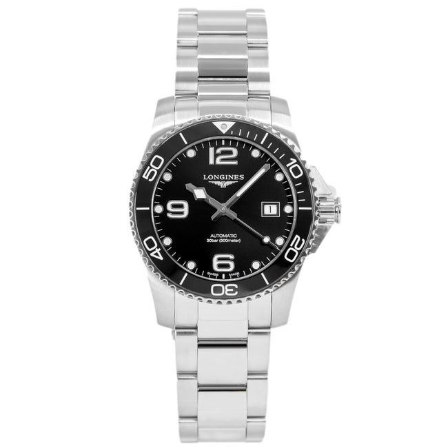 Longines Men's L3.781.4.56.6 HydroConquest Black Dial Watch